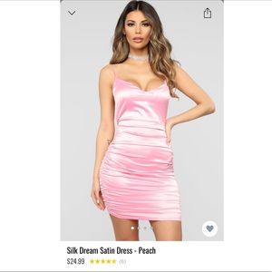 Fashion Nova Peach Satin Dress